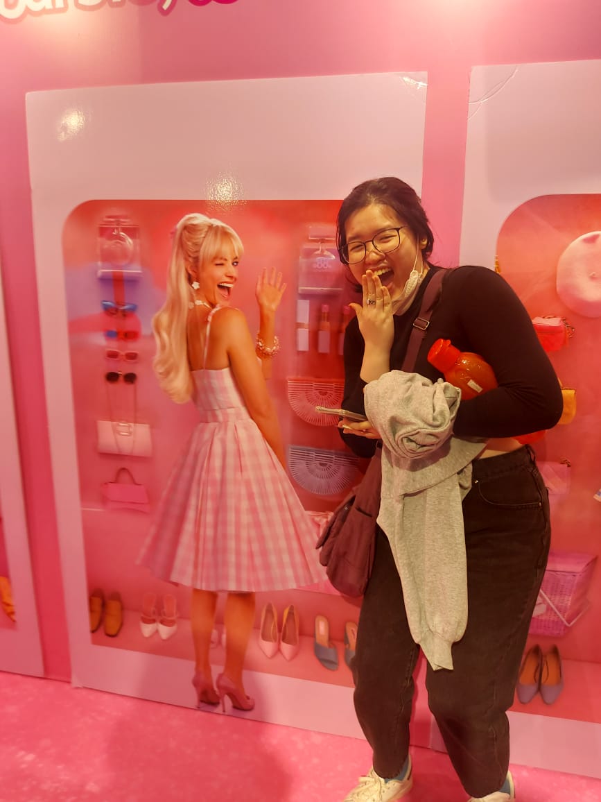 me in front of barbie
